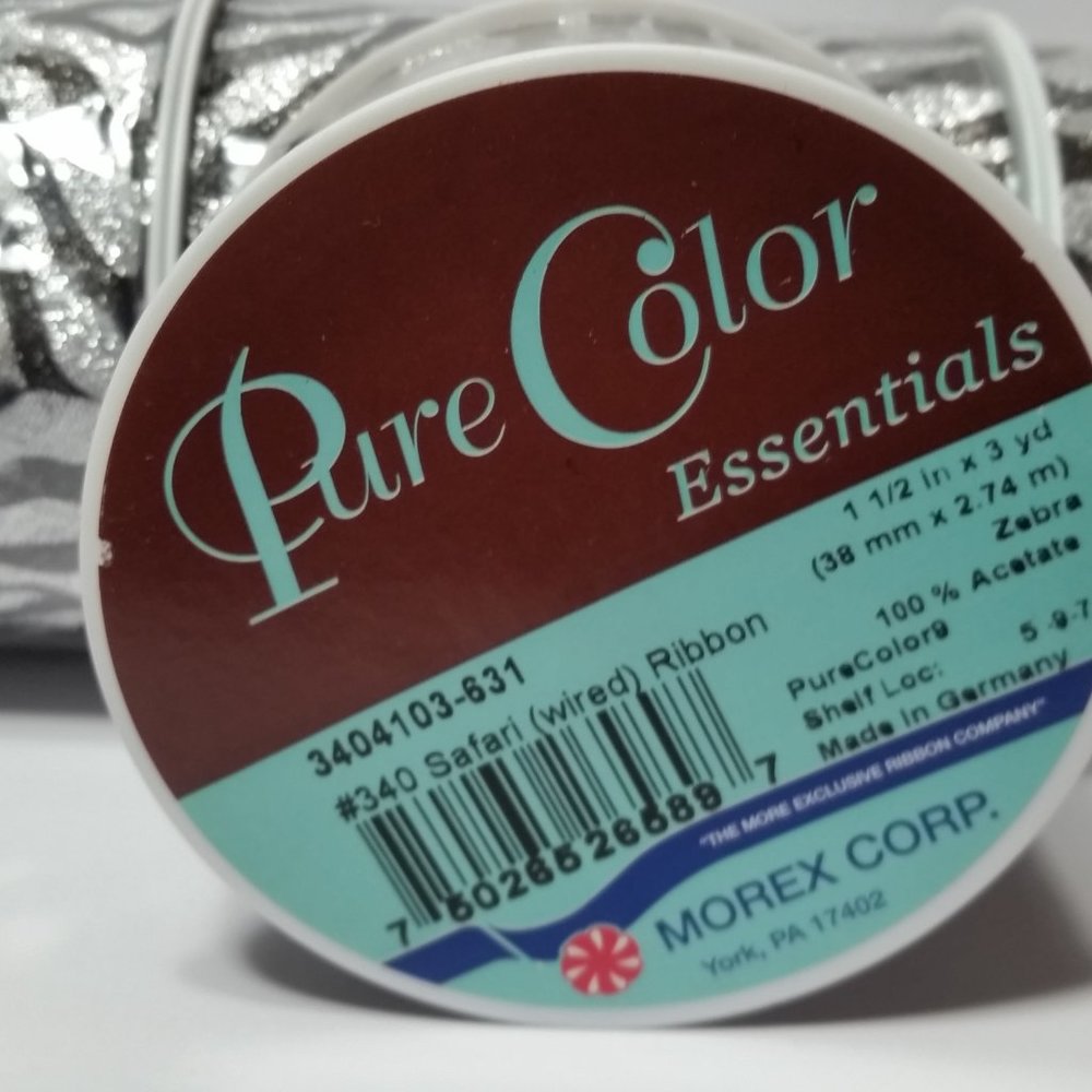 Black Silver Ribbon Wired Animal Print - Picture 2 of 3